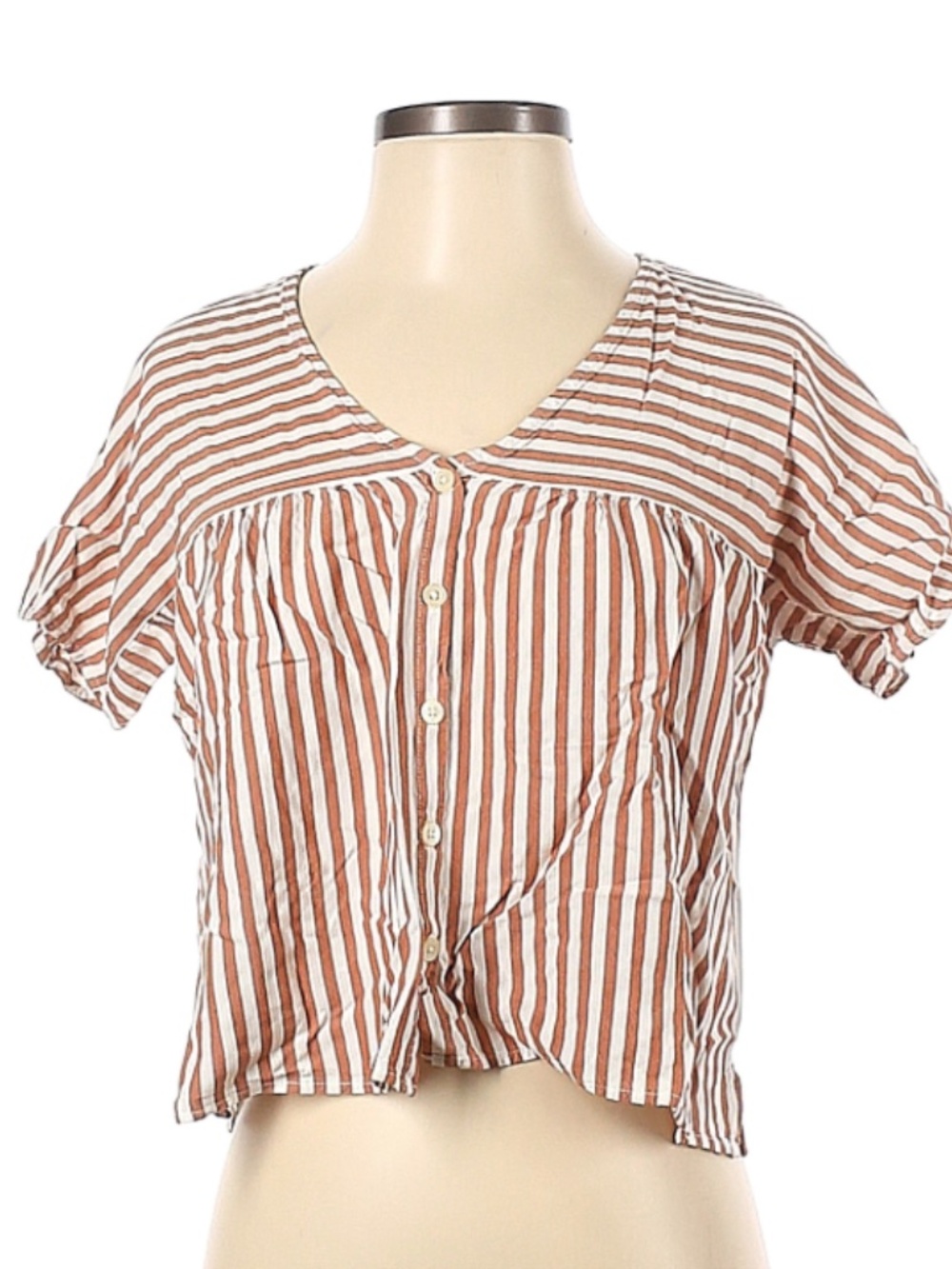 Pink & White Striped Madewell Blouse